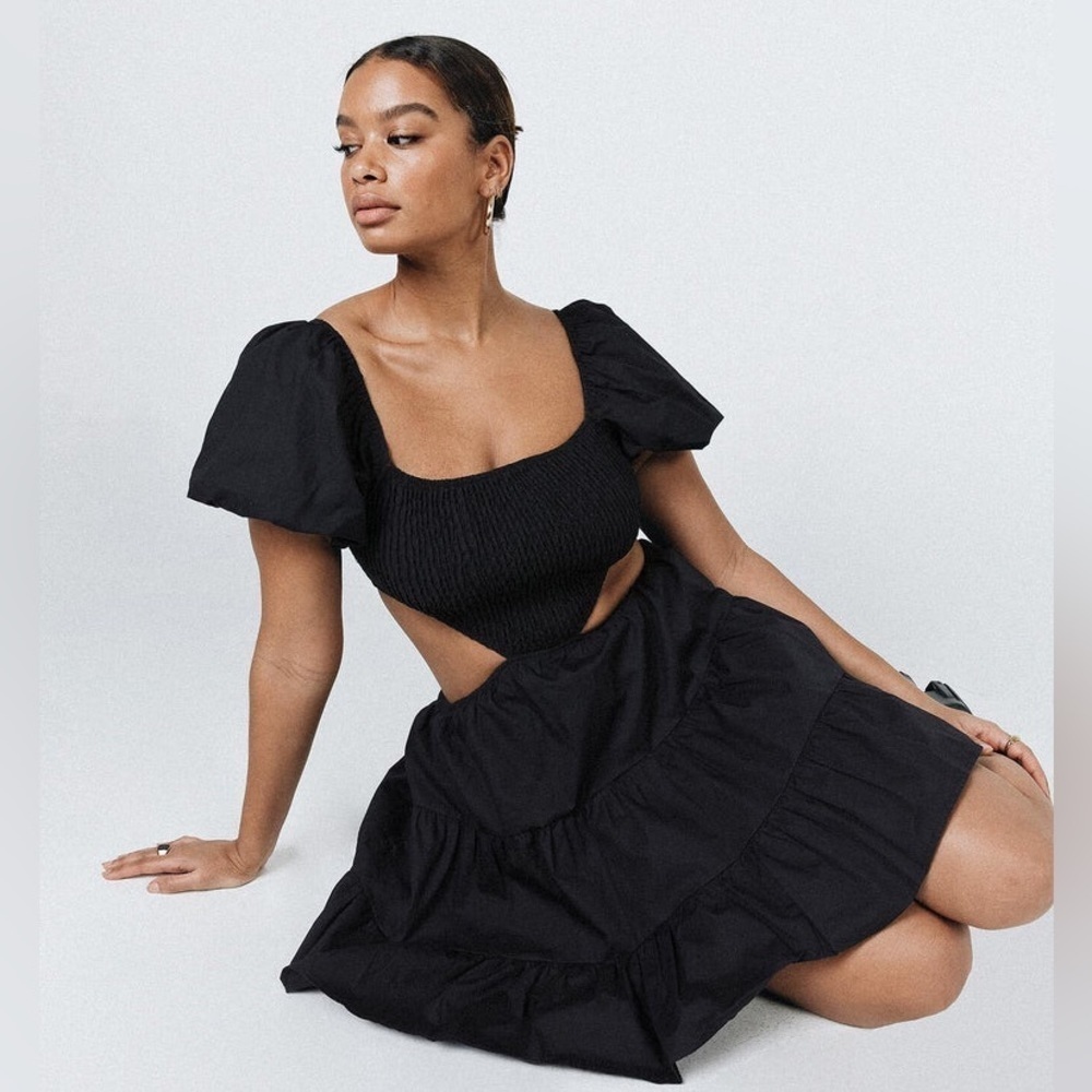 Princess Polly Amber Mini Black Cut out Dress